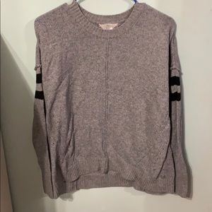 Pink Rose-Gray Striped Sweater